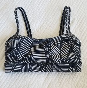 🍃 lululemon 2 leaf pattern gray sports bra